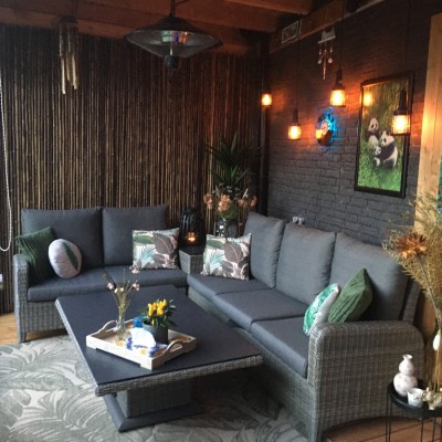 Onze dining louncheset is perfect op z’n plekje