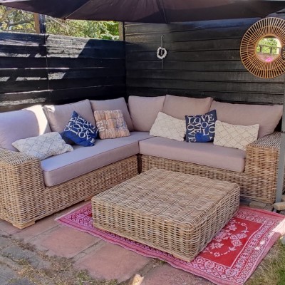 Prachtige rotan loungeset met all wheater kussens