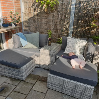 Loungeset gelijk in gebruik genomen