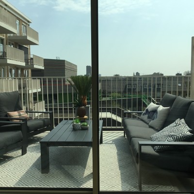 Prachtige loungeset op ons balkon.