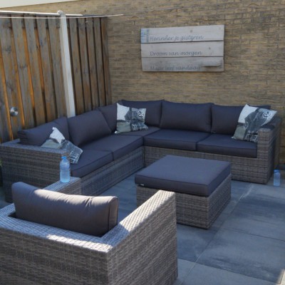 Prachtige loungeset Cayman in de kleur old grey.