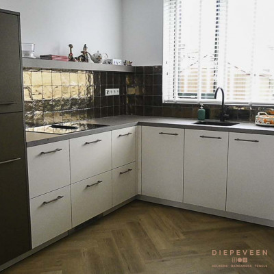 Industriële praktische hoek keuken