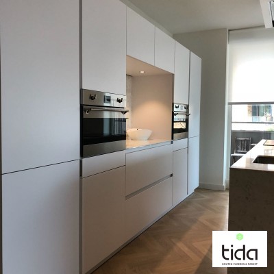 Visgraat parketvloer keuken eiken houtlook