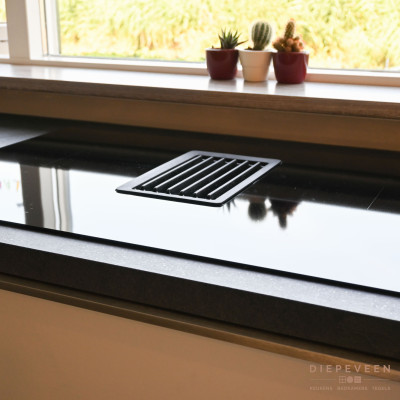 De inductie kookplaat inclusief afzuiging haalt alle vervelende luchtjes uit de keuken