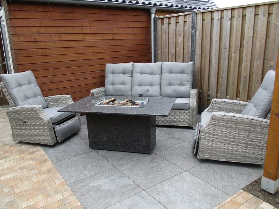 Loungeset met vuurtafel