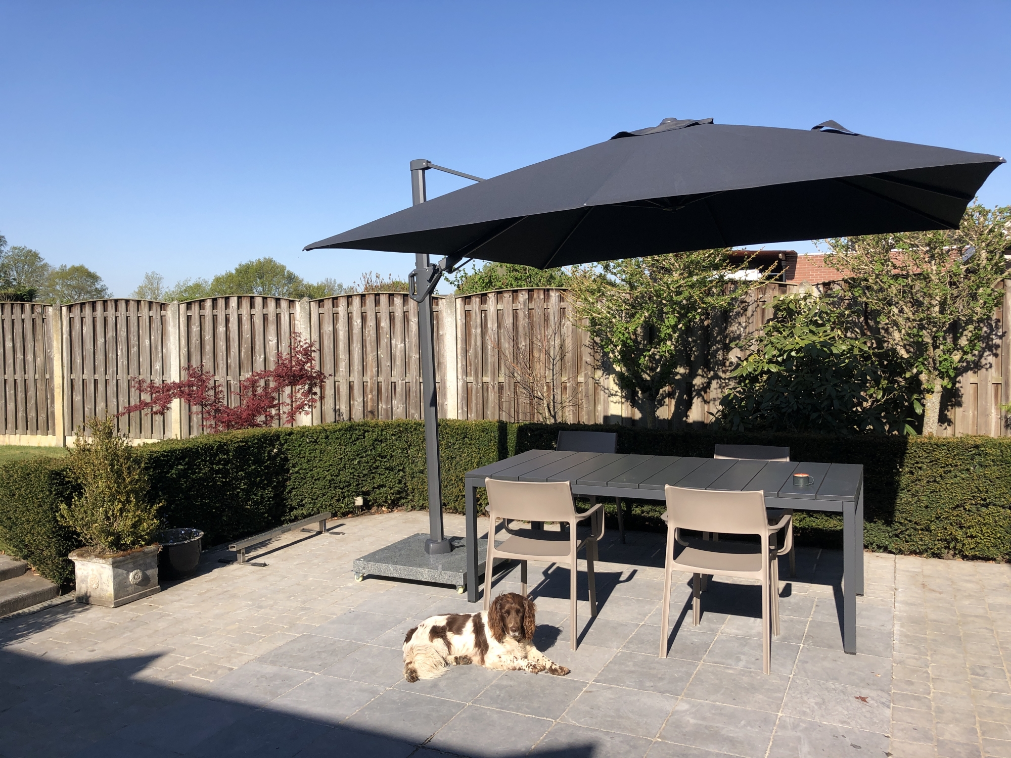 Challenger T2 premium zweefparasol 300x300 cm faded black