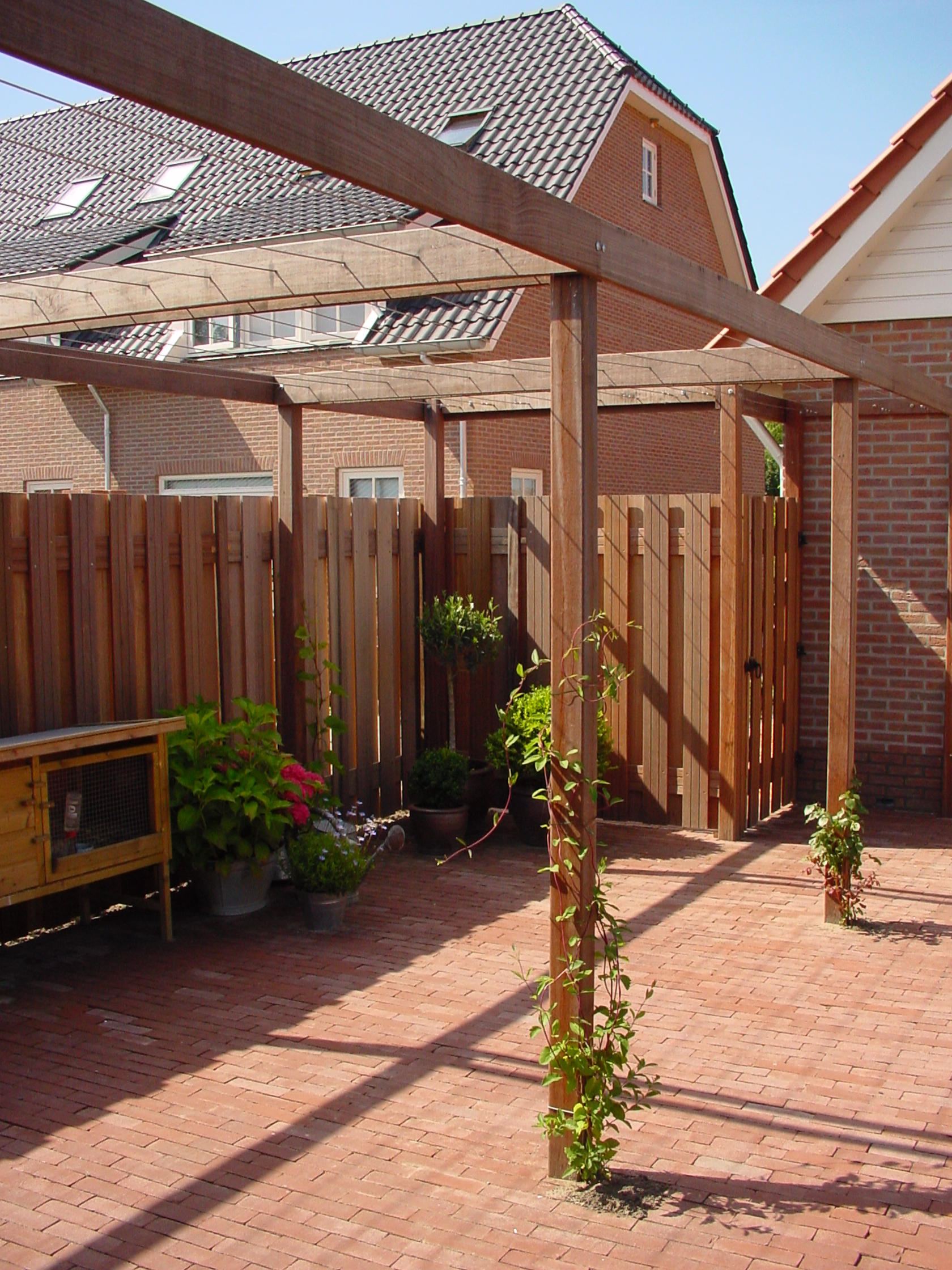 Pergola met spandraden RVS
