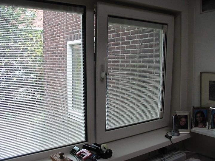 Jaloezieën tussen het glas