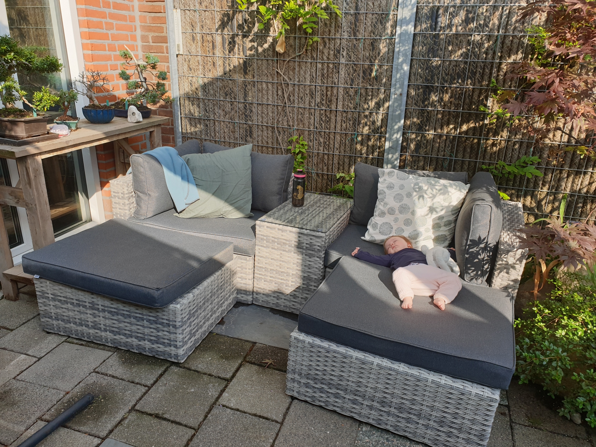 Loungeset gelijk in gebruik genomen