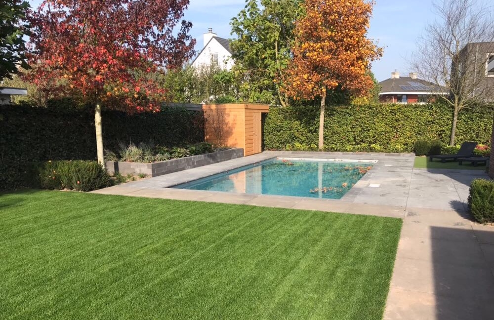 Tuin met zwembad