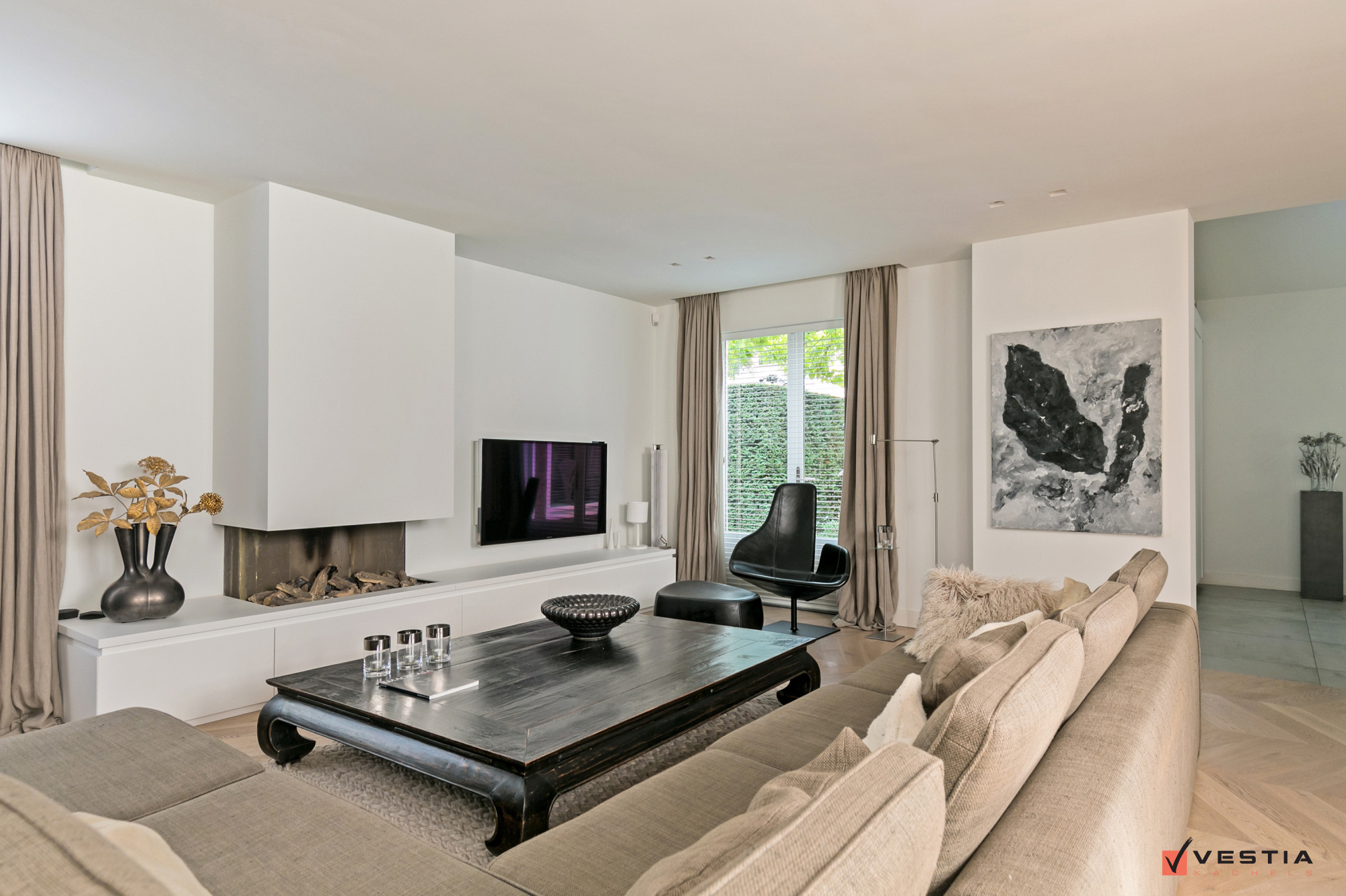 Open gashaard concept met stoere steigerhout achterwand