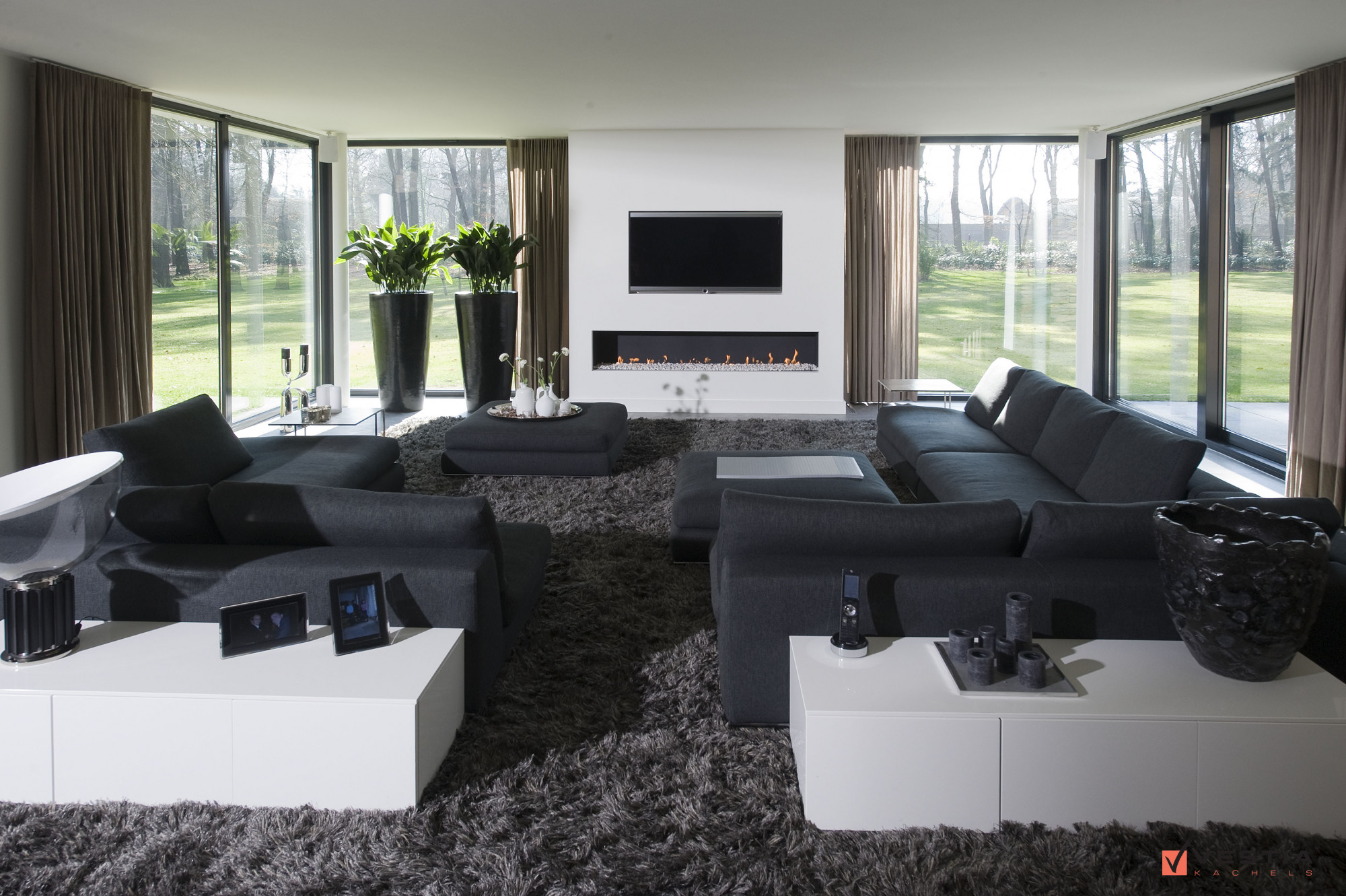 Brede maatwerk open gashaard met tv nis