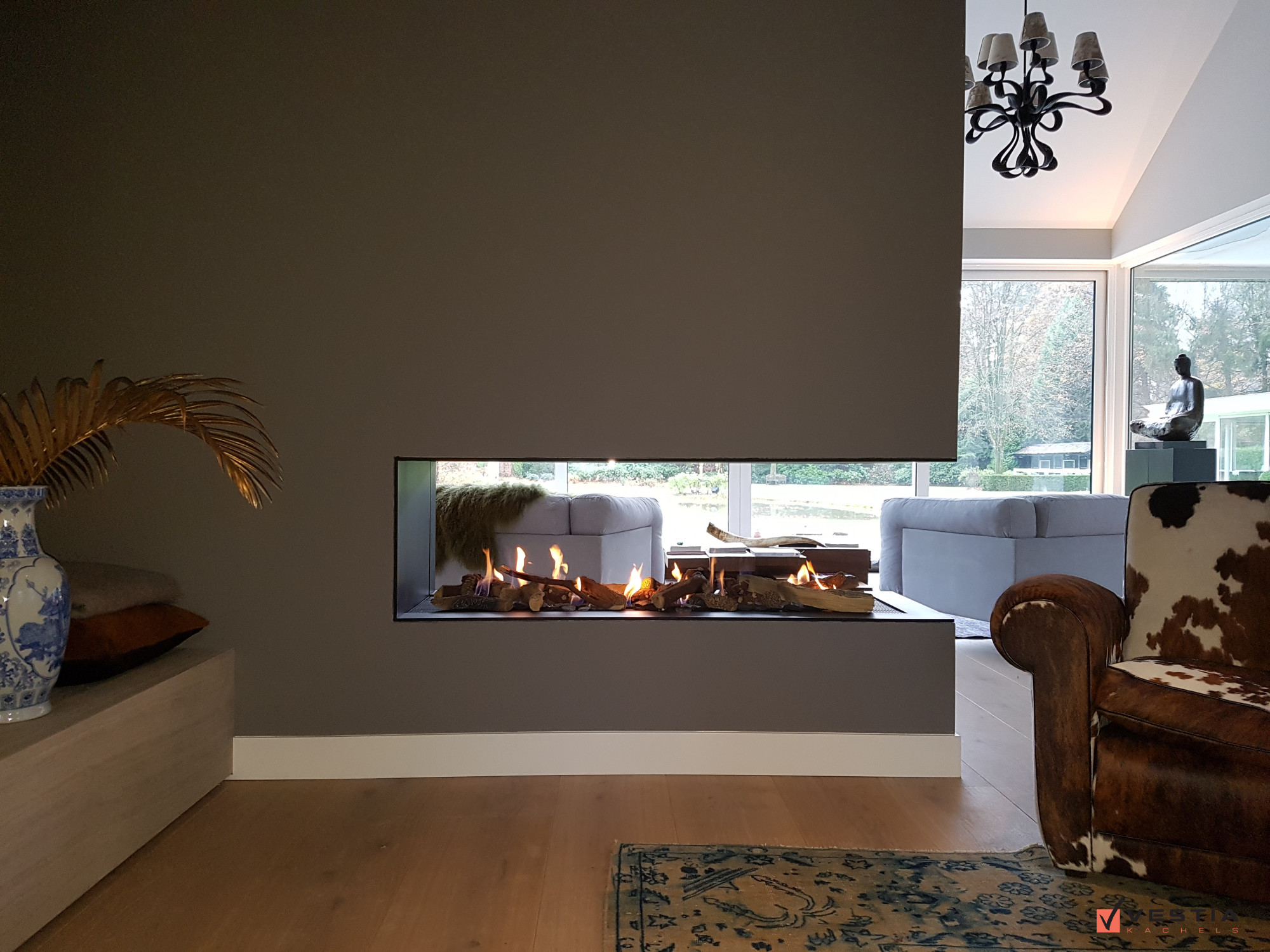 Maatwerk open gashaard als roomdivider