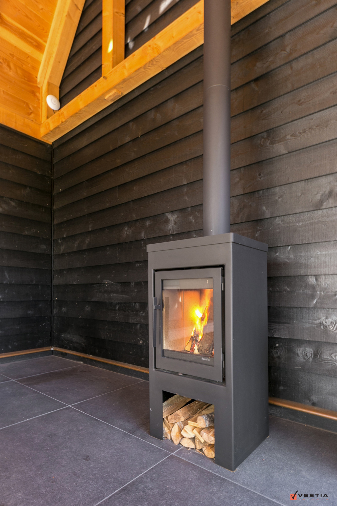 Ultieme buitenwarmte van een houtkachel