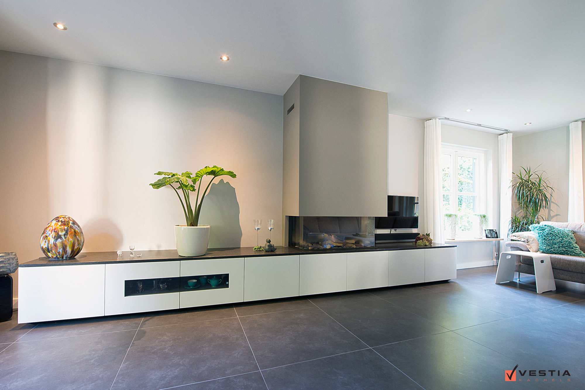 Wandconcept 3zijdige haard