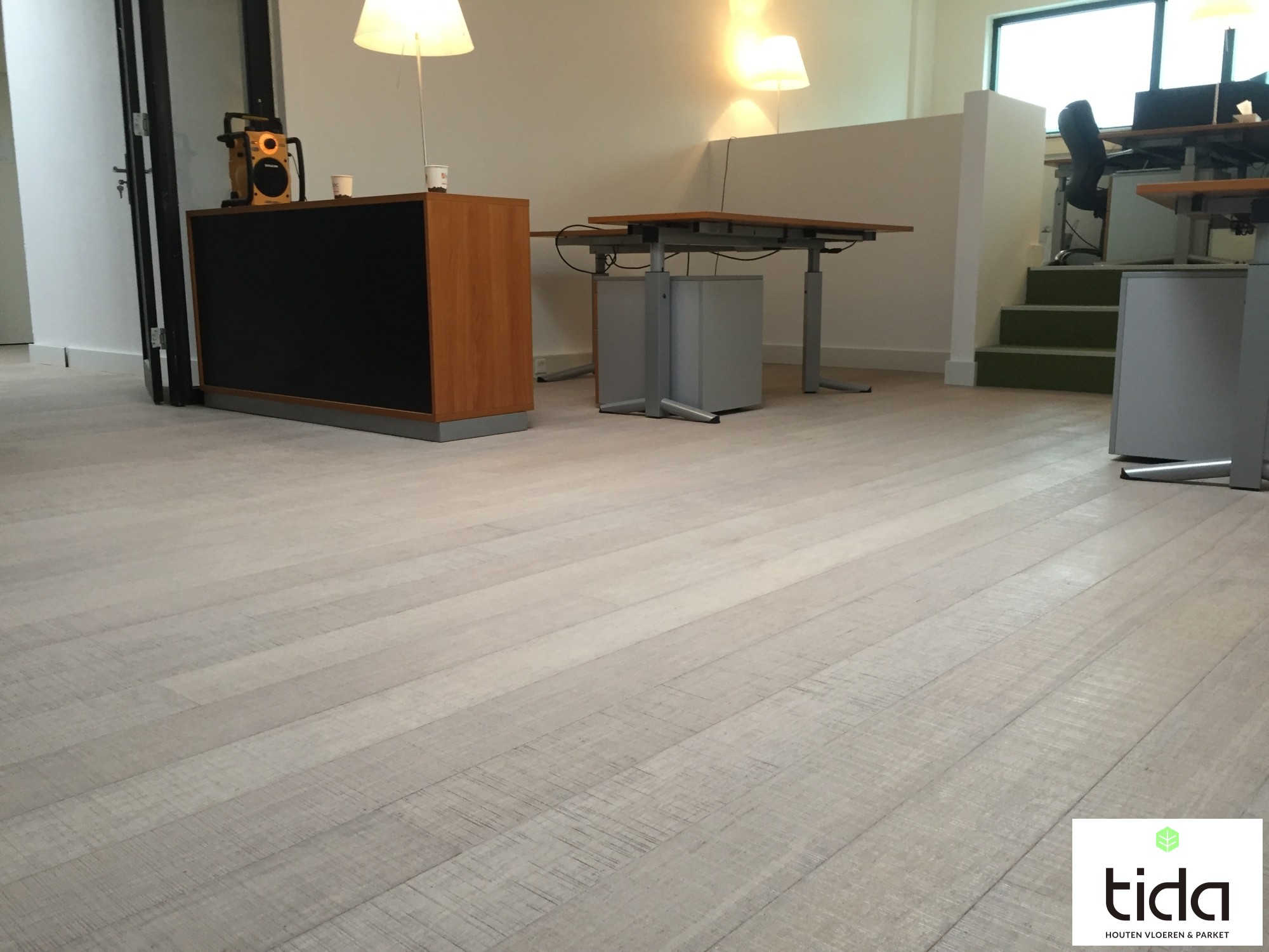 Massief houten Bamboe vloer Marble White