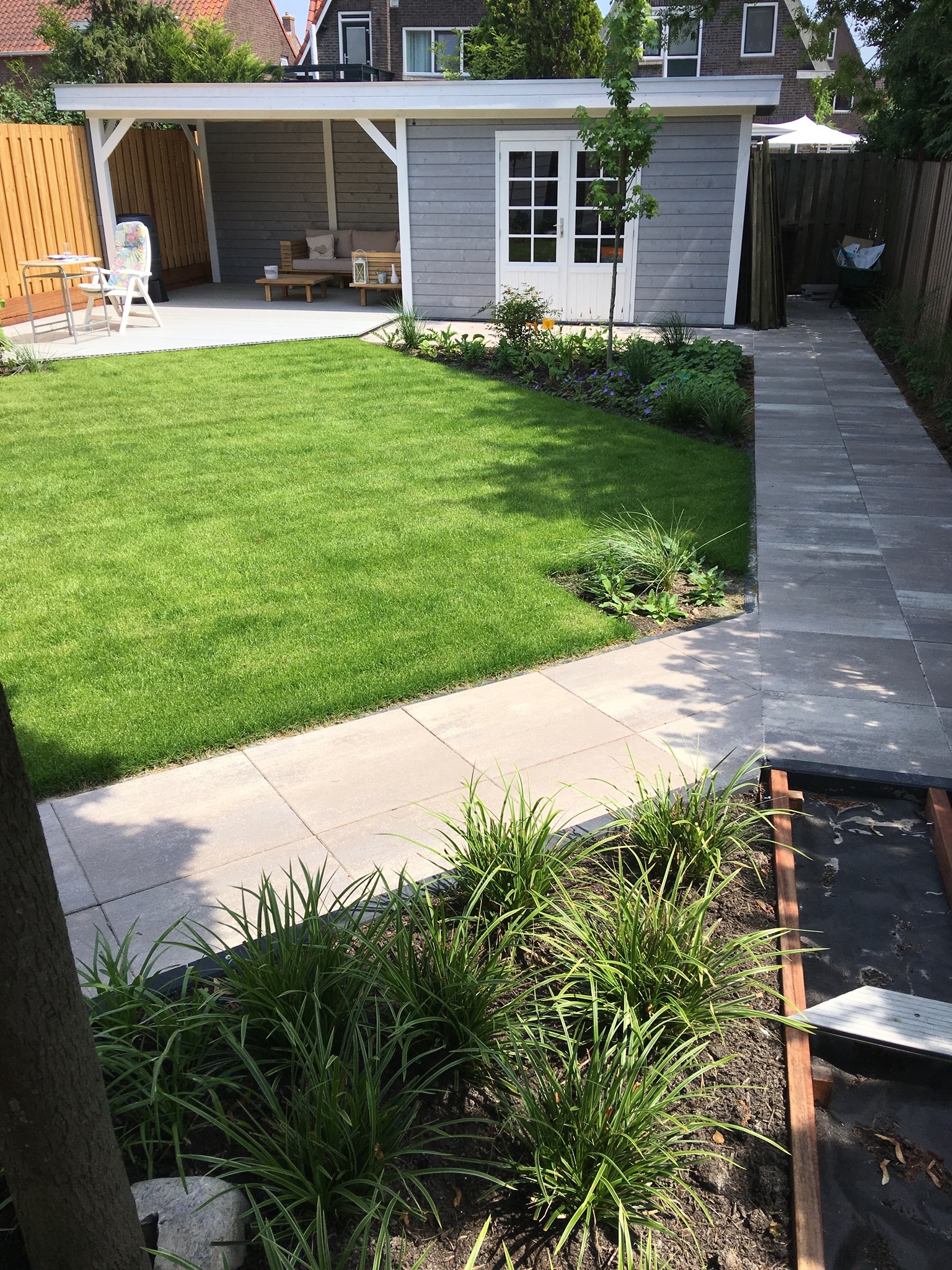 Tuin met overkapping in Ridderkerk
